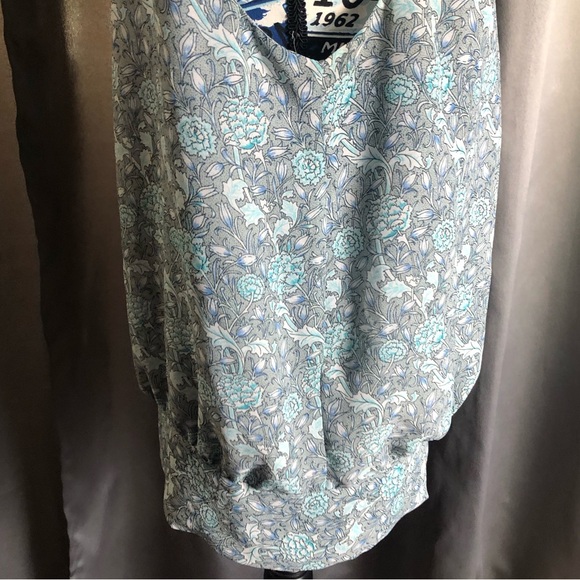 Max Edition Floral Puff Flower Tie Waist Sleeveless Tank Top Blouse - Picture 8 of 13